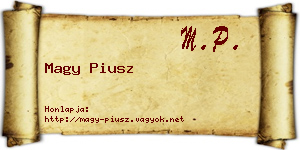 Magy Piusz névjegykártya